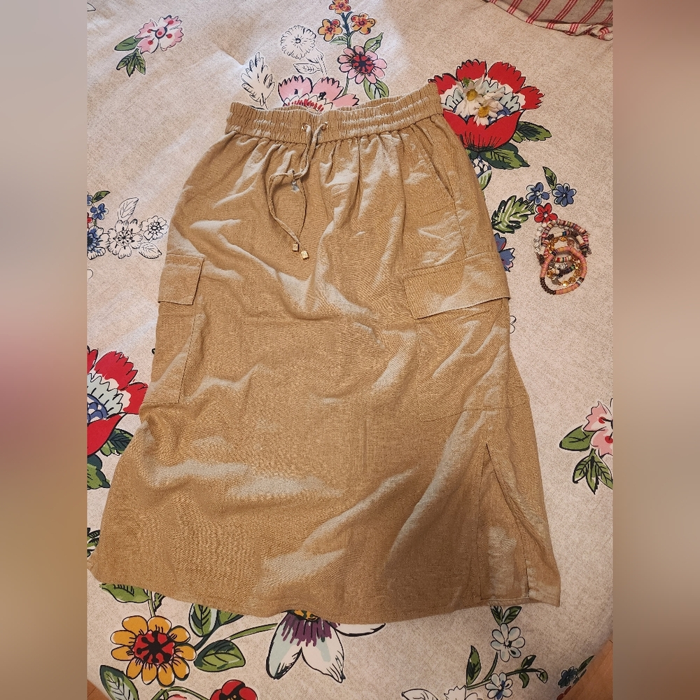 Michael Kors XS Tan Linen Skirt
